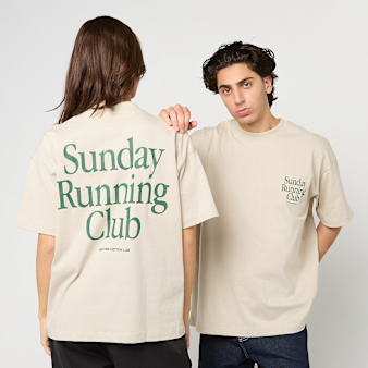 Another Cotton Lab, Sunday Running Club Oversized T-Shirt, beige