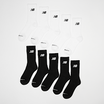 New Balance, 10 PACK - Everyday Crew Socks, black