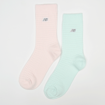New Balance, 2 PACK - Waffle Knit Mid Crew Socks, multi-colour