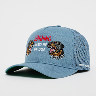 Field Grade, Beware Of Rott Twill Mesh Trucker, blue