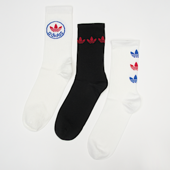 adidas Originals, 3 PACK - Trefoil Crew Socks, white