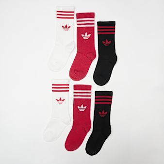 adidas Originals, 6 PACK - 3-Stripes Crew Socks, multi-colour