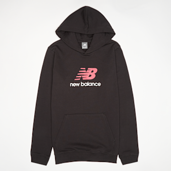 New Balance, French Terry Stacked Logo Hoodie, black