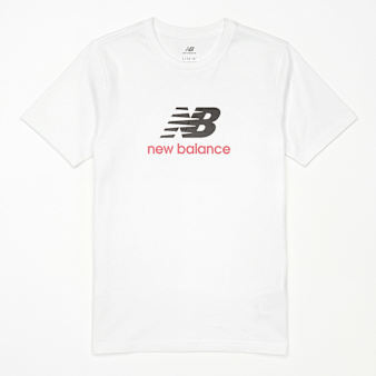 New Balance, Jersey Stacked Logo Tee, white