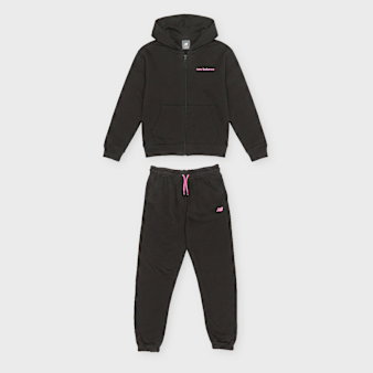 New Balance, Linear Logo French Terry Zip Hoodie and Jog Set, black
