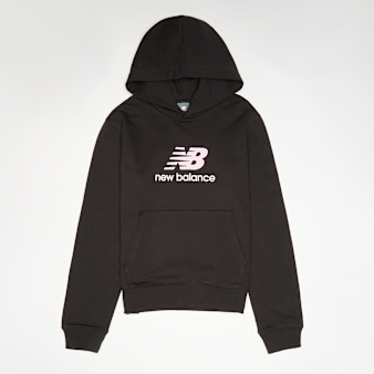 New Balance, French Terry Stacked Logo Hoodie, black