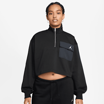 Jordan, Brooklyn Fleece French Terry Quarter Zip Hike Mike, zwart