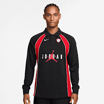 Jordan, Flight Longsleeve Polo Jersey, czarny