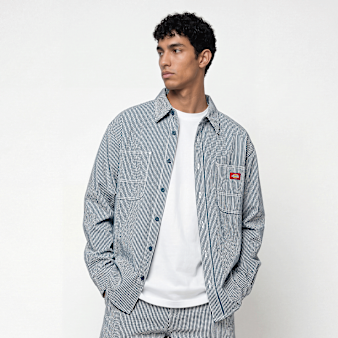 Dickies, Hickory Work Longsleeve Shirt, blue