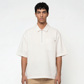 Dickies, Cadiz Quarter Zip Shortsleeve Shirt, beige