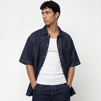 Dickies, Denim Shortsleeve Shirt, blue