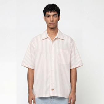 Dickies, Venedocia Stripe Shortsleeve Shirt, white