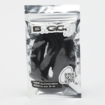 BAGGY, Round Fuzzy Laces 100cm, zwart