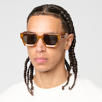Karl Kani, Retro Chunky Rectangular Sunglasses, brown