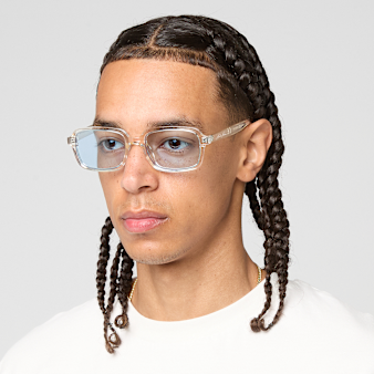 Karl Kani, Autograph Rectangular Shaped Sunglasses, blue