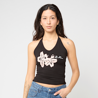 Felicious, Flower Neckholder Top, zwart