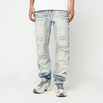 Smoke Rise, Grunge Wash Effect Jeans, blue
