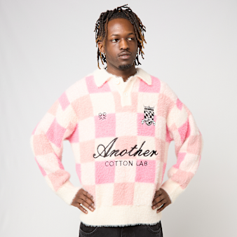 Another Cotton Lab, Another Checked Knit Sweater, light pink