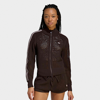adidas Originals, Knitted Crochet Firebird Track Top, brown