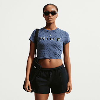 Nike  , Sportswear Chill Knit Cropped T-Shirt, blue