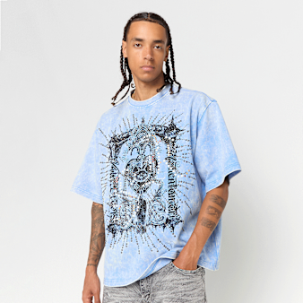 Smoke Rise, Memento Mori Studded Tee, blue