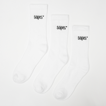SNIPES, 3 PACK - Small Logo Crew Socks, white