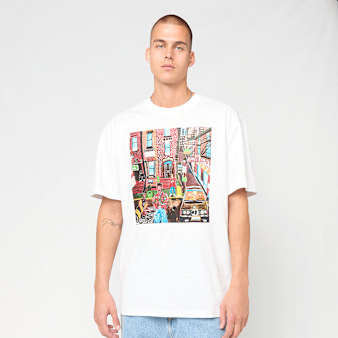 Karl Kani, Woven Signature Collaboration Oversized T-Shirt, white