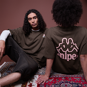 KAPPA x SNIPES, KAPPA x SNIPES Oversized Tee, brown