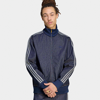 adidas Originals, Firebird Adicolor Raw Denim Track Top, blue