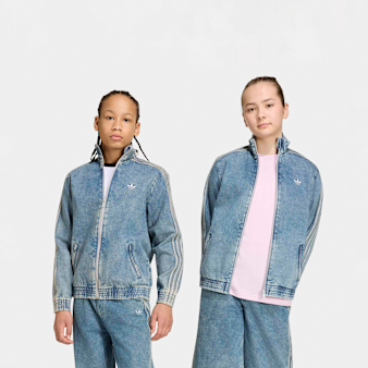 adidas Originals, Firebird Loose Denim Track Top, blue