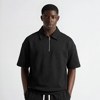 Burocs, Quarter Zip T-Shirt, black
