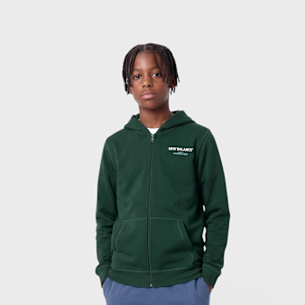 New Balance, Sports Club Graphic Zip Hoodie, green