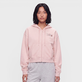 New Balance, Trackside Fleece Full Zip, light pink
