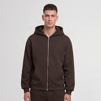 Urban Classics, Fluffy Zip Hoody, brown