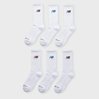 New Balance, 6 PACK - Everyday Seasonal Crew, white