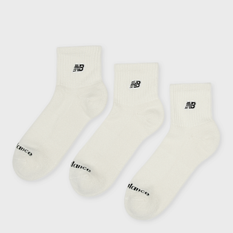 New Balance, 3 PACK - Black Patch Logo Seasonal Ankle, white