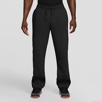 Jordan, Brooklyn Statement Fleece Open-Hem Pants, red