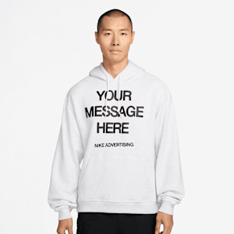 Nike  , "Your Message Here" Graphic Fleece Hoodie, white