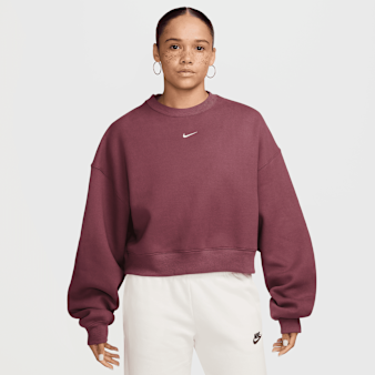 Nike  , Studio Fleece Oversized Cropped Crew, red