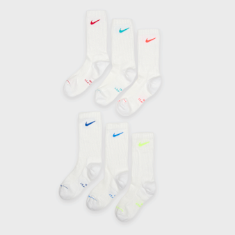 Nike  , 6 PACK - Everyday Elevated Crew, white