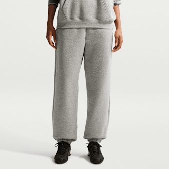 Nike  , Studio Fleece Medium Weight High-Rise Oversized Cuffed Pants, grey