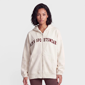aim'n, Varsity Sweat Zip Hood, beige