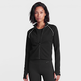 aim'n, Shape Seamless Contrast Zip Jacket black, black