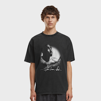 Mister Tee, 2Pac Spotlight Vintage Oversize Tee, black
