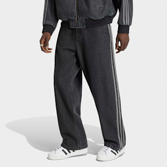 adidas Originals, Superstar Denim Jeans Mid-Rise Straight Leg, black