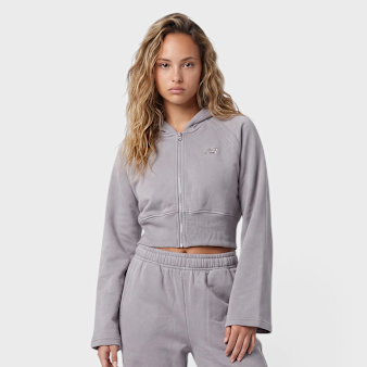 New Balance, Brushed Coastal Fleece Full Zip, grey