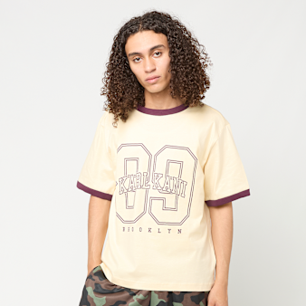 Karl Kani, College 89 Regular Ringer T-Shirt, beige