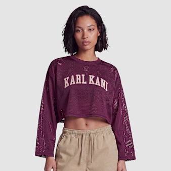 Karl Kani, College Mesh Cropped Longsleeve, purple