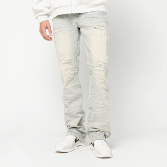 Smoke Rise, Grunge Wash Effect Jeans Elva, blue