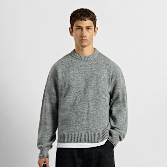 Burocs, Knit Crewneck Sweater, grey
